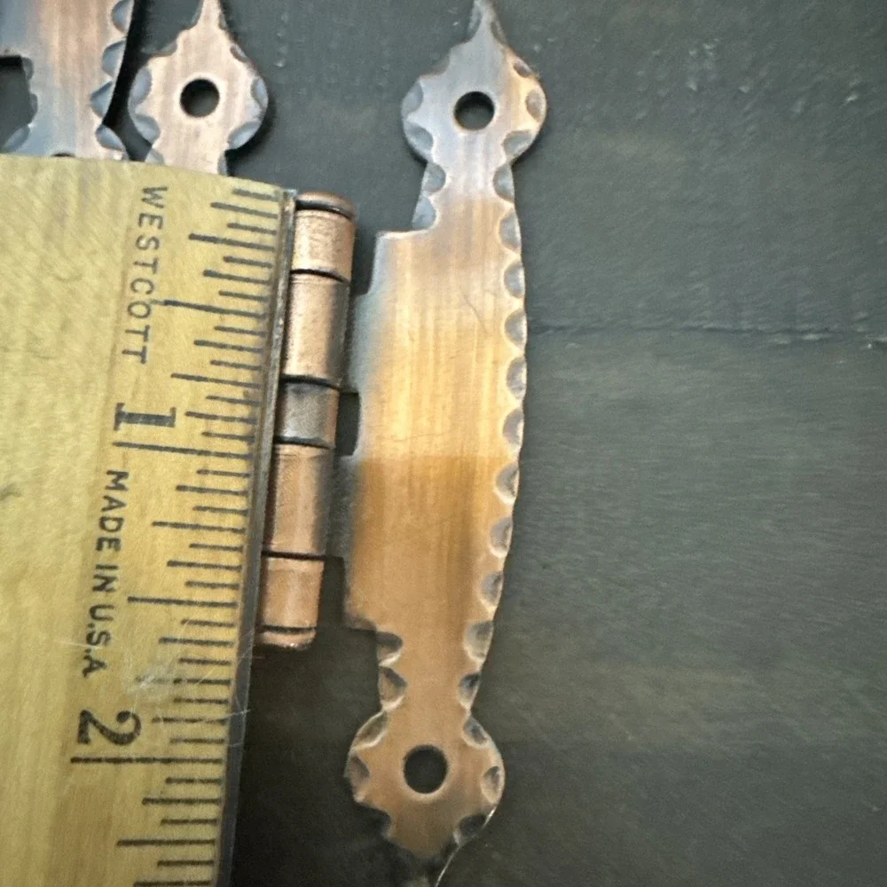 NOS! (2) VINTAGE COPPER HINGES OFFSET DOORS